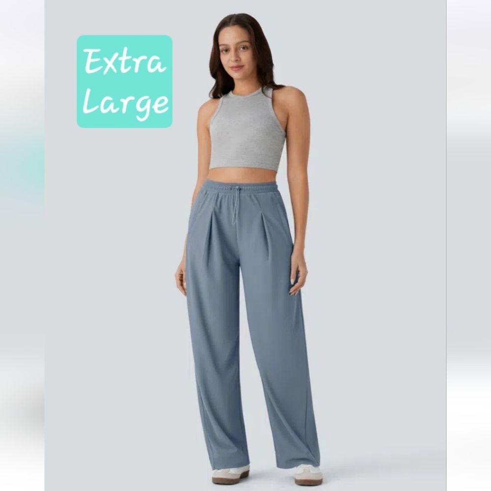 HALARA Women's Blue Wide-Leg Pants